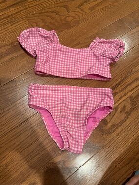 GAP Pink Gingham Baby Two-Piece Swimsuit